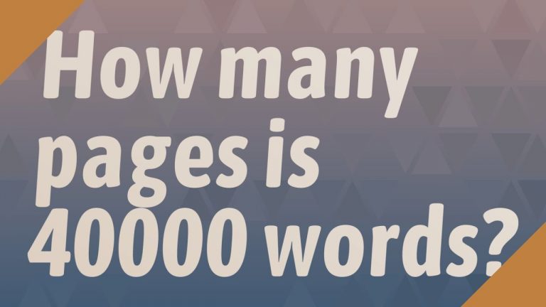 How Many Pages Is 40,000 Words?