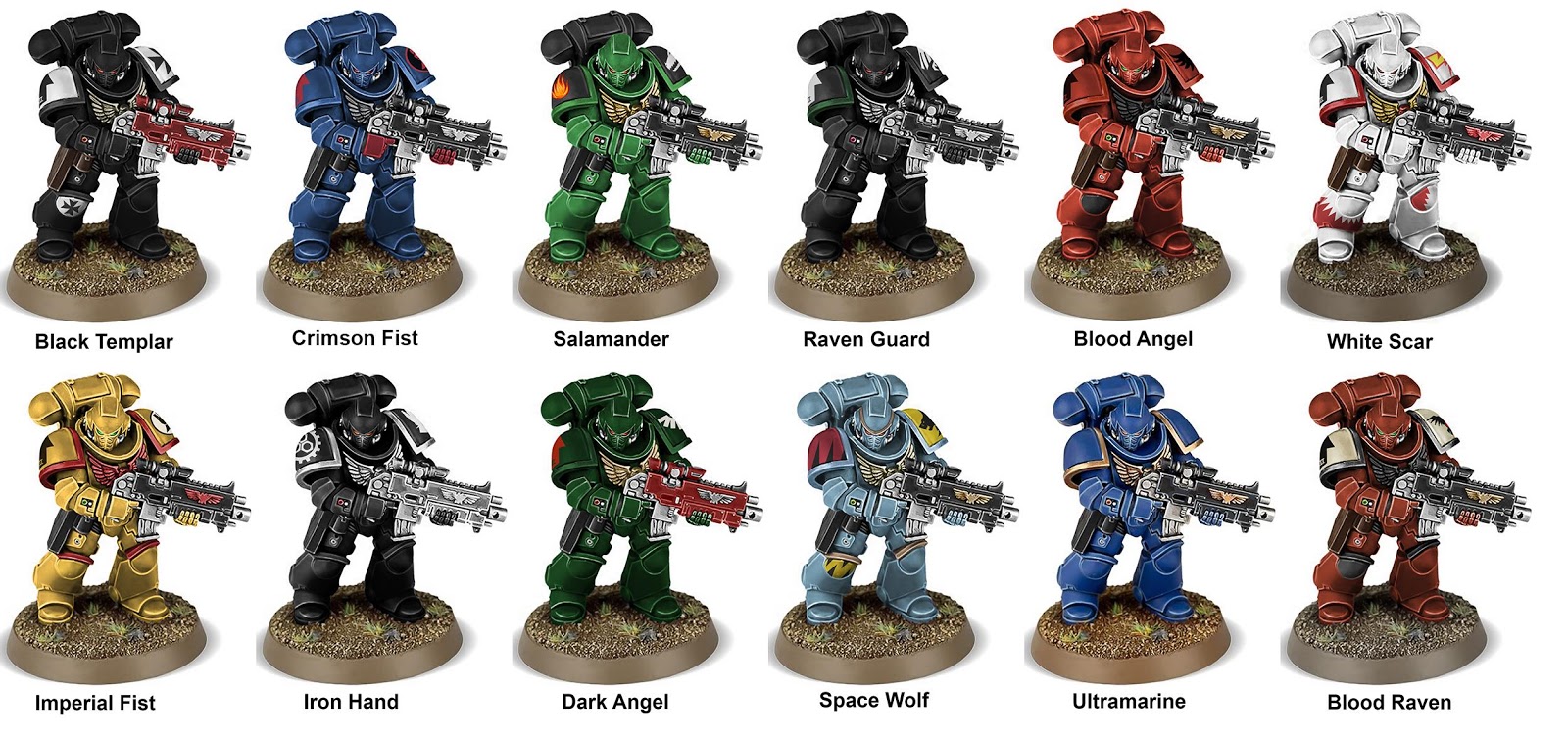 How do I paint the miniatures of different factions in Warhammer 40K?